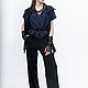 vests: Lzh_010tsin_chern Vest-cardigan-transform, color blue/black. Vests. The fashion house Julia Sindrevich. Online shopping on My Livemaster.  Фото №2