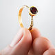 Vermeil ring with 6mm red mozambique garnet (RCR6). Rings. IRStudio. Online shopping on My Livemaster.  Фото №2