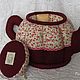 Order Kettle-box Burgundy with flowers. Handmade from Veronika. Livemaster. . Box Фото №3
