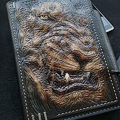 Кожаный бумажник Медведь