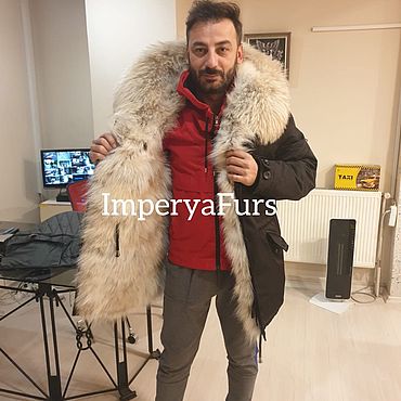 Одежда ручной работы. Ярмарка Мастеров - ручная работа Мужская парка с мехом финского арктического енота. Handmade.