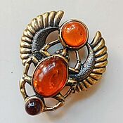 Украшения handmade. Livemaster - original item Brooch Scarab Egyptian Beetle Amber Amulet Talisman Male Female. Handmade.
