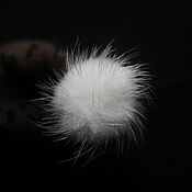 Материалы для творчества handmade. Livemaster - original item Fur pompom White 4 cm natural mink fur. Handmade.