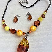 Украшения handmade. Livemaster - original item Large pendant inclusive-amber.ambroid, there are other options. Handmade.