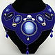 Blue large necklace with stones ' Sense of Roses'. Blue, Necklace, Moscow,  Фото №1