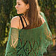 Order Emerald Minishal openwork knitted linen. Bright Shawls by BorchankaZL. Livemaster. . Capes Фото №3