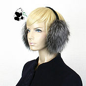 Аксессуары handmade. Livemaster - original item Fur headphones made of natural silver fox fur. Handmade.