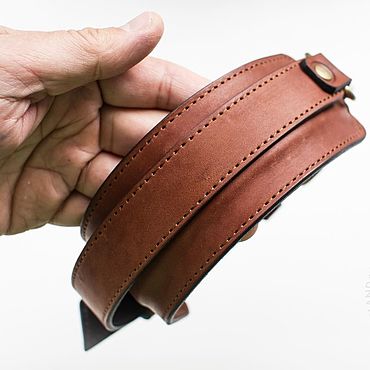 Сумки ручной работы. Ярмарка Мастеров - ручная работа Ремень кожаный широкий коричневый Для сумки Для портфеля Усиленный. Handmade.