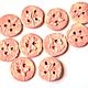  pink ceramic buttons with grass prints, Buttons, Moscow,  Фото №1