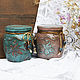 Чердачная баночка для кухни Бирюзовая. Банки. Ольга vintage decor & batik. Ярмарка Мастеров.  Фото №5