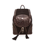 Сумки и аксессуары handmade. Livemaster - original item Backpacks: Backpack women`s Leather Brown Evet Mod. R. 50-422. Handmade.