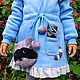 Blue Baby Dress with Raccoon Bag, Warm Dress with Fleece. Sweatshirts and hoodies. Lara (EnigmaStyle). Online shopping on My Livemaster.  Фото №2