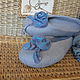 Slippers-flip-flops from felt 'Blue roses' without a back. Slippers. Nadia I (Magic wool). Online shopping on My Livemaster.  Фото №2