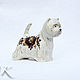 Order West Highland White Terrier (painting 'black flowers'). Moscow Kerry (porcelaindogs). Livemaster. . Figurines Фото №3