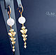 Earrings with rose quartz 'River Lilies'. Earrings. White Book. Online shopping on My Livemaster.  Фото №2