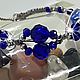 Macrame bracelet Bright blue, Bead bracelet, Moscow,  Фото №1