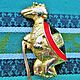 Винтаж: Винтажная брошь Tortue золочение эмаль Франция. Броши винтажные. Антиквариат и винтаж из Франции. Интернет-магазин Ярмарка Мастеров.  Фото №2