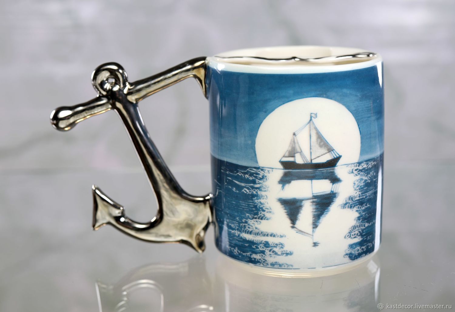 Чашка для усов "Моряк. Ночь" фарфоровая в интернет-магазине Ярмарка ...