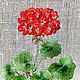 'Red geranium', an embroidered smooth painting. Pictures. Irina  Art embroidery. Online shopping on My Livemaster.  Фото №2