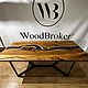 Столешница из эпоксидной смолы и капового карагача 200х80. Столы. WoodBroker. Интернет-магазин Ярмарка Мастеров.  Фото №2