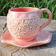 Order A couple of tea 'Tenderness'. author's ceramics. Livemaster. . Single Tea Sets Фото №3
