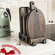 Gift set of dark oak boards on a stand. Cutting Boards. Foxwoodrus. Online shopping on My Livemaster.  Фото №2