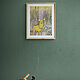  Золотой олень, картина с оленем в серо желтых цветах. Картины. Yulia Belasla. Ярмарка Мастеров.  Фото №4