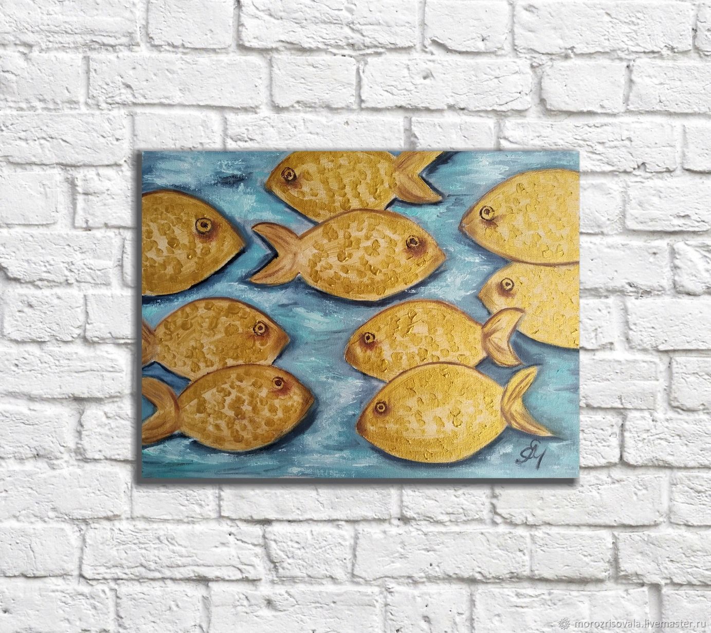 Картины с рыбами в интерьере