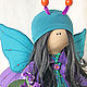 Кукла-бабочка бирюзовая с фиолетовым, интерьерная кукла. Куклы и пупсы. Страна малышей (Ольга). Ярмарка Мастеров.  Фото №5