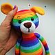 Rainbow puppy dog knitted plush Soft toy Dog. Stuffed Toys. sunnytoys-gifts. My Livemaster. Фото №4