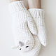 Вязаные варежки Белые Единороги. Варежки. Woolcraft. Ярмарка Мастеров.  Фото №5