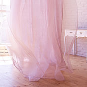 Для дома и интерьера handmade. Livemaster - original item Double-layer curtain made of linen and matte veil. Handmade.