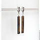 Long rectangular earrings. Earrings. Wooden jewellery. Online shopping on My Livemaster.  Фото №2