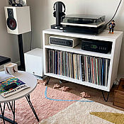 Для дома и интерьера handmade. Livemaster - original item thumbs: SW4 — stand for vinyl records and turntable. Handmade.