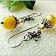 Order Earrings 'Yellow Orchid' amber silver. Frollena II. Natural Baltic amber. Livemaster. . Earrings Фото №3