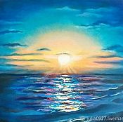 Картины и панно handmade. Livemaster - original item Painting Sea sunset bright sea sunset. Handmade.