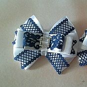 Украшения handmade. Livemaster - original item elastic hair band: Blue and white bows to school on September 1st. Handmade.