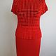 Red summer knitted dress. Dresses. Knitted with love. Online shopping on My Livemaster.  Фото №2