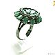 emerald. ' Emerald flower ' ring with an emerald. Rings. Design jewelry. My Livemaster. Фото №4