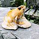 Фигурка лягушка из натурального уральского поделочного камня ангидрит, Скульптуры, Орда,  Фото №1