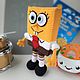 Игрушка Губка Боб. Спанч Боб мягкая игрушка. Мягкие игрушки. Игрушки  от Натальи  Малыши для души. Ярмарка Мастеров.  Фото №5