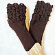 Mittens Dragon Scales Knitted Warm Mittens Gloves Brown, Mitts, Tula,  Фото №1