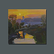 Картины и панно handmade. Livemaster - original item Suzdal sunset oil Painting. Handmade.