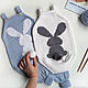 Sliders 'Bunny' white blue. Crawlers. klukvaknit. Online shopping on My Livemaster.  Фото №2