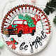 Christmas decoration for interior-Red truck Plate on the wall, New Year\\\\\\\'s compositions, Krasnodar,  Фото №1