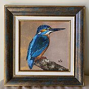 Картины и панно handmade. Livemaster - original item Kingfisher Oil Painting. Handmade.