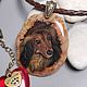 Portrait of a pet, a dog, to order from a photo. Lacquer miniature, Pendant, Moscow,  Фото №1
