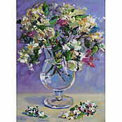 Картины и панно handmade. Livemaster - original item Painting flowers in a vase, a bouquet of flowers in oil. Handmade.