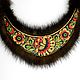Choker of leather and fur 'Russian winter', Necklace, Moscow,  Фото №1