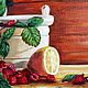 Картина маслом на холсте.  Малина .Лимон.  Ягоды на картине. Картины. Картины от Валентины (kartiny-ot-valentiny). Ярмарка Мастеров.  Фото №4